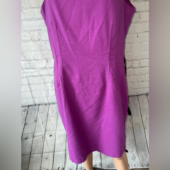 BRAND NEW Worthington Dark Purple Sleeveless Dress with Belt Buckle size 16 - Picture 3 of 14